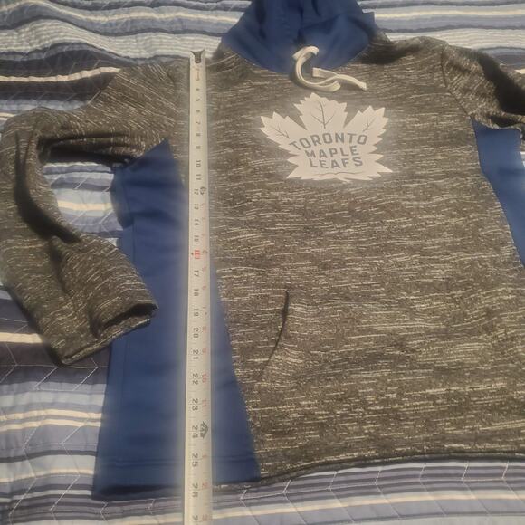 Toronto Maple Leafs Size M Fanatics Charcoal Space-Dye Pullover Hoodie NHL FLAW - Picture 7 of 7